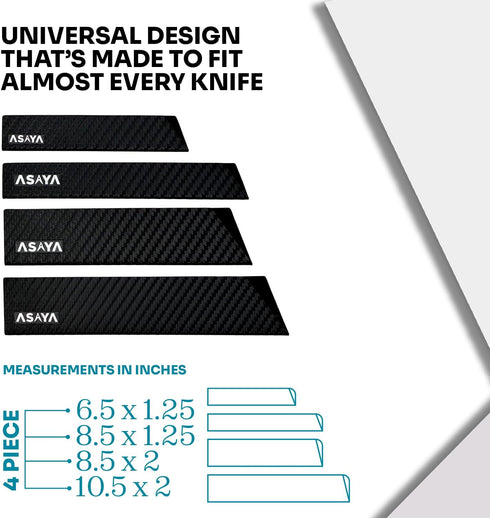 Asaya Professional Knife Edge Guards -Universal Blade Covers - Extra Strength, ABS Plastic and BPA-Free Felt Lining, non-Toxic and Food Safe - Kni...