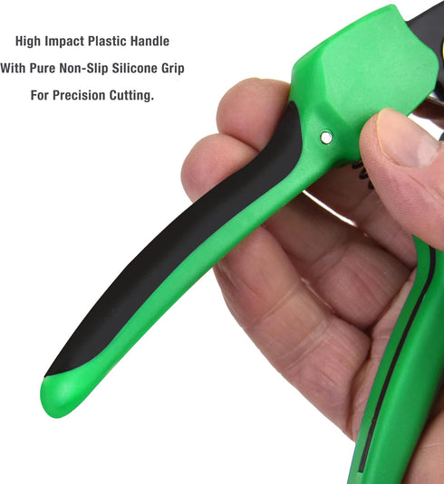 8 Inch Garden Pruner with a SK5 Carbon Steel, Non-stick, Rust Resistant Blade. Adjustable for Small and Large Hands...