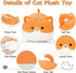 Orange Cat Stuffed Animal Plush Pillow, 15Inch Cute Cat Plushie Soft Cat Pillow Plush Toy Stuffed Animals Cat, Kawaii Stuffed Kitten Soft Cat Hugg...