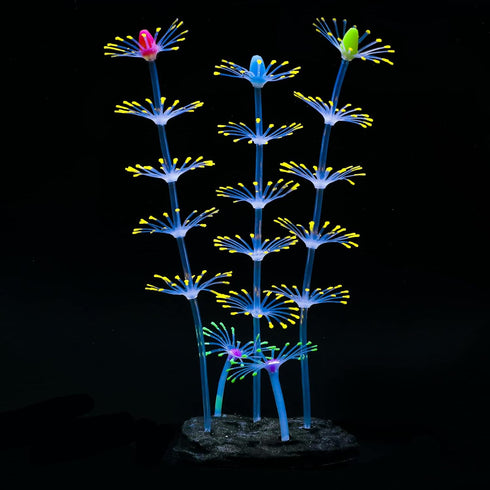 Uniclife Strip Coral Plant Ornament Glowing Effect Silicone Artificial Decoration for Fish Tank, Aquarium Landscape - Orange...