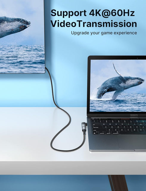 JSAUX 90 Degree USB-C Male to USB-C Female Adapter 2-Pack, 40Gbps Data Transfer PD 100W USB Type-C 3.1 Extender for MacBook, ROG Ally, Switch, Ste...