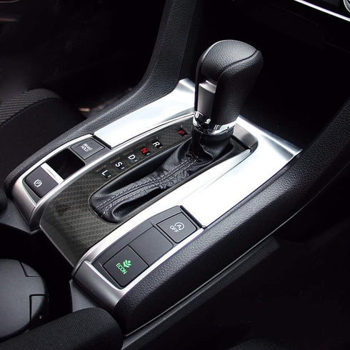 Xotic Tech Gear Shift Panel Frame Cover Trim Carbon Fiber Pattern, Compatible with Honda Civic 10th Gen 2016 2017 2018 2019 2020 2021 (Automatic T...