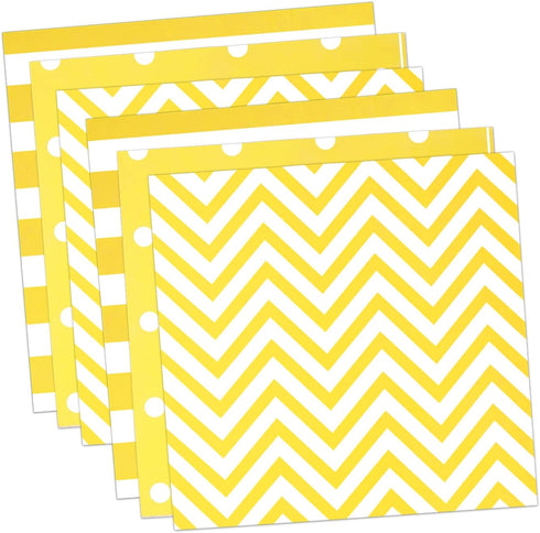 Disposable Striped Chevron Polka Dot Yellow Paper Luncheon Party Napkins 60 Count 13"x13"...