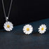 EVEVIC Rose Flower Necklace Earrings Set for Women 18K Gold Plated Hypoallergenic Jewelry Sets (White Daisy/Silver-tone)...