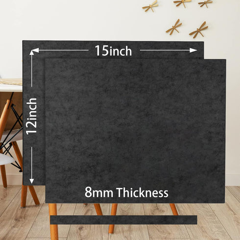 8 MM Thick Felt Furniture Pads (Non-Adhesive), 15’’ x 12’’Black Felt Pads for Furniture, Cuttable Felt Furniture Pads for Hardwood Floors, Thick F...