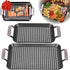 Camerons BBQ Grill Topper Grilling Pans (Set of 2)- Non-Stick Barbecue Trays w Stainless Steel Handles - Indoor Outdoor use for Barbecue & Smoked ...