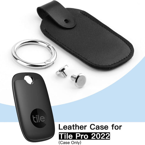 Compatible with Tile Pro 2022 Case, Microfiber Leather Holder Case Protective Cover with Key Ring for Tile Pro 2022 Tracker, 1 Pack (Black)...