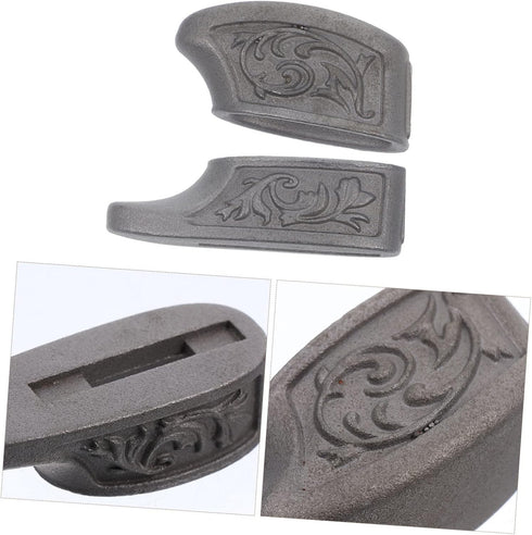 2pcs Knife Accessories Guards Replacement Finger Custom Knives for Supplies Hunting Hand Pommel Pommels and Silver Guard Handle Bolsters Steel Cas...