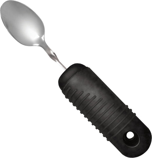 Rehabilitation Advantage Easy Grip Teaspoon with Built-up Handle, Black 3.2 Oz...