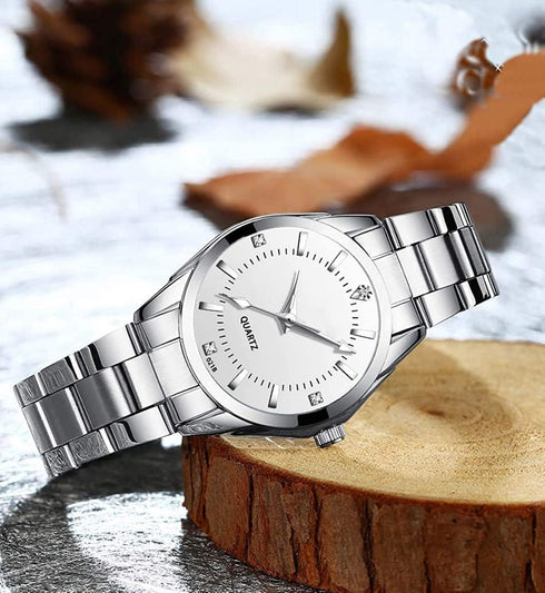 Women Watch Classic Silver Stainless Steel Waterproof Quartz Analog Watch Fashion Ladies Wrist Watches...