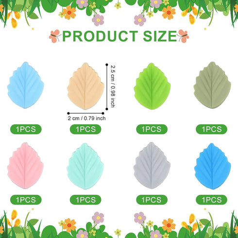 8pcs Knitting Needle Stoppers, Cute Leaf-Shaped Knitting Needle Protectors End Caps Point 8 Colors Silicone Knitting Needle Stitch Tips Stoppers S...