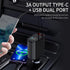 Retractable Car Charger, 4 in 1 Fast Charging Car Charger 60W, Retractable Cable and 2 USB Ports Car Charger Adapter Compatible with iPhone 15 14 ...