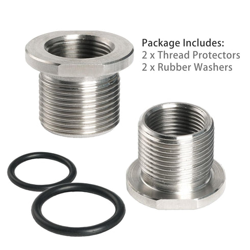 2 Pack Thread Adapters and Washers?1/2x28 to 5/8x24 Stainless Steel Thread Protector with Rubber Washer (Silver)...
