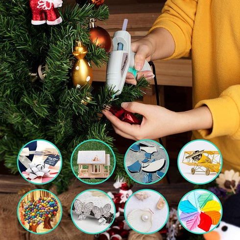 HAUSHOF Mini Hot Glue Gun Kit with Hot Glue Sticks (20-Piece), for Home Decoration & Crafts & Quick Repairs, 20W, 120V...