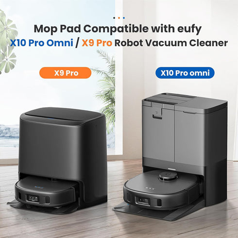8 Pack Mop Pads Compatible with eufy X10 Pro Omni / X9 Pro Robot Vacuum Cleaner, Spin Cleaning Pads Replacement Accessories Set...