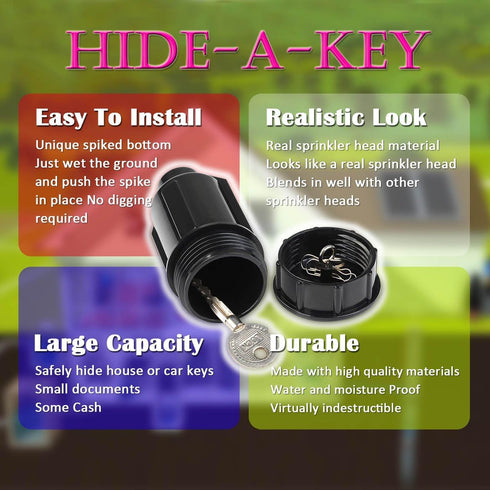 Hide A Key Cash Hider Sprinkler Head, Key Holder Outdoor/Garden/Yard hiding Vault Case. Waterproof, Corrosion and Impact resistant......