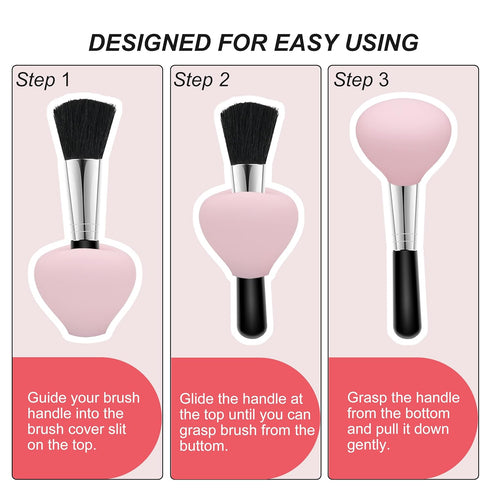 Makeup Brush Covers, Silicone Brush Organizer Case for Makeup Storage and Protect Makeup Bag, 4 Pack Reusable Brush Holders for Travel, Dustproof ...