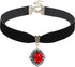 Halloween Black Velet Choker Necklace for Women, Vintage Royal Court Gothic Necklace, Vampire Red Rhinestone Choker, Halloween Costume Jewelry for...