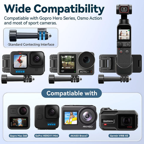 KDD Head & Backpack Strap Mount, 2 in 1 Adjustable Head Strap Mount, with 360° Rotation Camera Shoulder Mount Compatible with GoPro Hero 11/10/9/8...