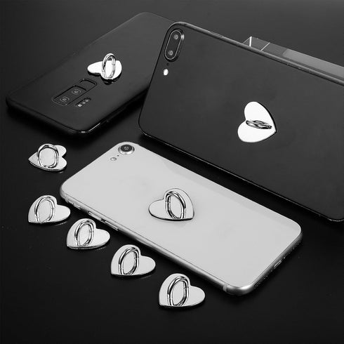 12 Pieces Phone Charm Hook, Cell Phone Finger Ring Phone Keychain Ring Adhesive Metal Phone Finger Grip Loop Stand Heart Holder for DIY Phone Case...