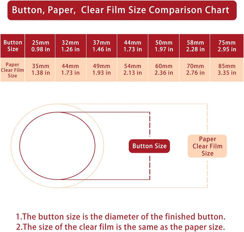 800 PCS Button Maker Supplies, 0.98 inch / 25mm Button Parts Button Supplies, Approx. 1 in Blank Button Badge Parts with Blank Paper for Button Ma...
