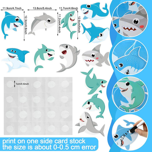 60 Pcs Shark Bulletin Board Cutouts Decorations Ocean Sea Animal Cutouts Shark Accents Paper Shark Cutouts for Kids Home School Chalkboard Classro...