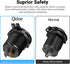12V USB Outlet 2 Pack, Dual Quick Charge 3.0, Socket Waterproof Aluminum Charger with LED Voltmeter and Power Switch, Adapter for Marine Motorcycl...