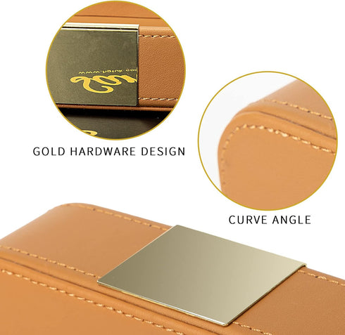 SANZIE Luxury Leather Desktop Storage Small Catchall Organizer Decorative Tray for Entryway Table to Hold Jewelry Watch Cosmetics Keys Phone Walle...
