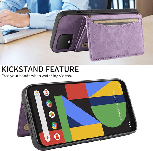 Phone Case for Google Pixel 4 Wallet Cover with Crossbody Shoulder Strap and Leather Credit Card Holder Pocket Slim Stand Cell Accessories Mobile ...