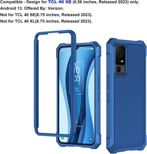 Ailiber for TCL 40 XE Phone Case, TCL 40 X Case with Screen Protector, 2 Layer Structure Protection, Shock-Absorbing Corner TPU Bumper, Slim Silic...