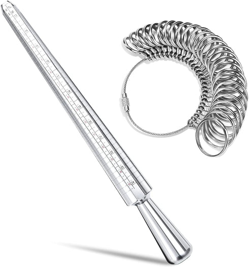 Ring Sizer Measuring Tool, NuLink Aluminum Ring Mandrel Dual Measurement Size Metal Rings Sizers Tools Kit Adjuster for Women Men Rings...