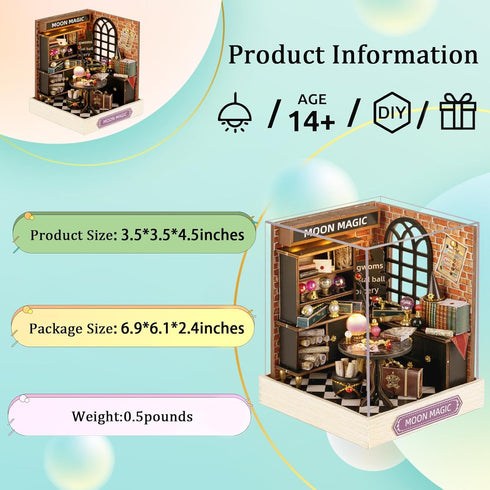Flever Dollhouse Miniature DIY House Kit Creative Room with Furniture for Romantic Artwork Gift (Moon Magic)...