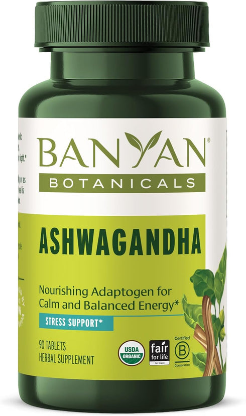 Banyan Botanicals 1000mg Ashwagandha Tablets – Organic Ashwagandha Root – Renowned Herbal Adaptogen for Energy Support and Stress Support* – 90 Ta...