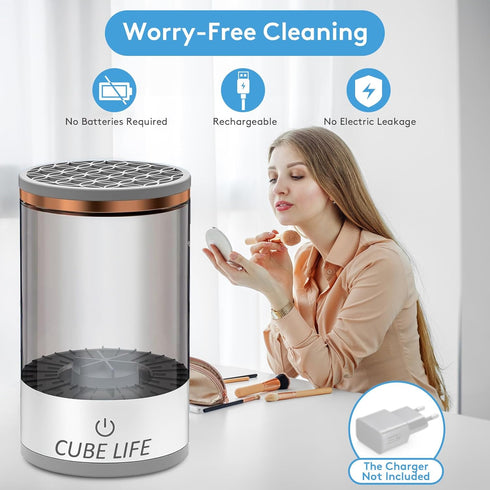 Makeup Brush Cleaner Dryer Super-Fast Electric Brush Cleaner Machine Automatic Brush Cleaner Spinner Makeup Brush Tools, Gift for Like Makeup Frie...