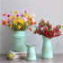 Green Galvanized Metal Farmhouse Flower Vases - Rustic Decorative French Flower Bucket Pots for Wedding Table Centerpiece Decorations, Home Decor...