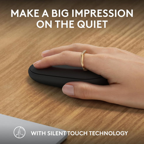 Logitech Pebble Mouse 2 M350s Slim Bluetooth Wireless Mouse, Portable, Lightweight, Customizable Button, Quiet Clicks, Easy-Switch for Windows, ma...
