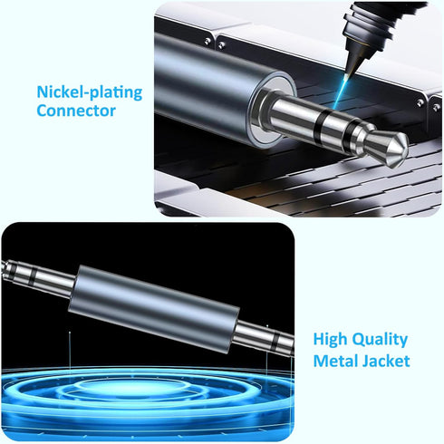 3.5mm Male to Male Audio Adapter 3.5mm Stereo Male Coupler Adapter Connector, 3.5mm 1/8" TRS Stereo Plug Jack Adapter, Compatible with Car AUX Aud...