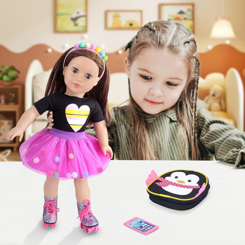 18 Inch American Doll Clothes and Accessories Doll Travel Skating Sport Playset Doll Outdoor Sport Accessories (Not Include Doll)...