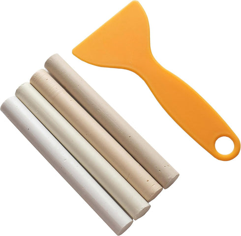 Floor & Furniture Repair Kit (White) - 4X Wax Filler Sticks - Fix Damage to UPVC, Doors, Windows, Worktops - Cracks, Scratches and Marks - Instant...