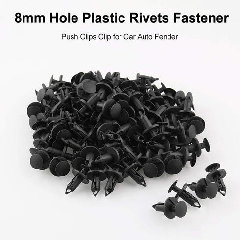 AHOMASH 8mm(5/16") Hole Plastic Rivets Fastener Push Clips for Car Auto Fender Bumper Body Panels, 120Pcs...