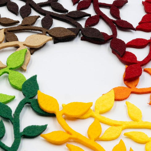Summer-Ray 50pcs Mixed Colors 2mm Felt Vine Leaves Value Pack for DIY Craft...
