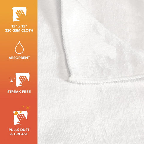 Arkwright Microfiber Cleaning Cloths - (Pack of 12) Lint & Streak-Free Drying Wash Towels, 320 GSM Super Absorbent & Quick Dry, Perfect Cleaner fo...
