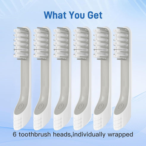 Toothbrush Replacement Heads Compatible with Quip - Brush Heads Refills for Spin Electric Toothbrush, 6 Packs, White...