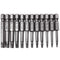 Torx Screwdriver Bit Set, PTSLKHN S2 Steel Magnetic Security Tamper Proof Star 6 Point Screw Driver Kit Tools, 12PCS 1/4" Hex Shank T5-T40 50mm Le...