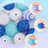 SUNNYCLUE 30Pcs Rhinestone Beads Round Bubblegum Beads 20mm Disco Ball Beads Blue Chunky Shiny Rhinestones Beads Loose Bead Resin Spacer Beads for...