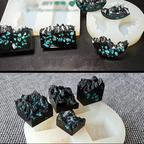 1pc Resin Jewelry Casting Molds Silicone Mold for Resin DIY Snow Mountain Mold Micro Landscape Epoxy Resin Molds...