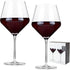 Viski Raye Angled Burgundy Glasses Set of 2 - Premium Crystal Clear Glass, Modern Stemmed, Flat Bottom Red Wine Gift Set - 21 oz...