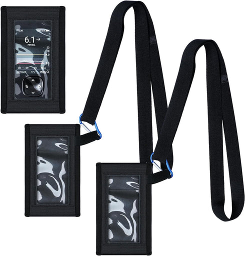 2 Pack Blood Glucose Meter Case with Lanyard Compatible with Dexcom G7 Glucose Monitor Pouch with Viewing Window for Diabetic Accessories Supplies...