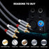 Goalfish RCA Cable, 20Feet/6m RCA Audio Cable 2 Male to 2 Male RCA Subwoofer Cable Nylon-Braided Auxiliary RCA to RCA Stereo Cord for Home Theater...
