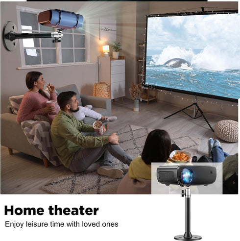 Mini Ceiling Projector Mount Bracket- Adjustable Tilt&Swivel Hanging Projector Holder Wall Mount Hanger Rack Stand for Mini Projector with 2 Free ...